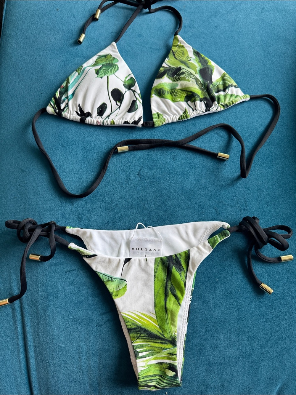 Green Tropical Tie-Side Bikini
